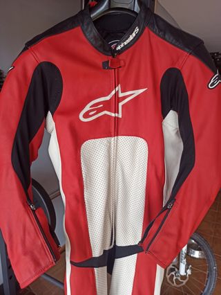 Mono Alpinestars talla 58 rojo-blanco-negro