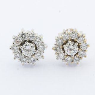Pendientes oro blanco con brillantes y perla