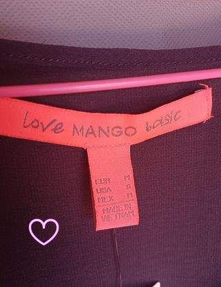 NUEVO Vestido corto Mango negro Talla M mujer