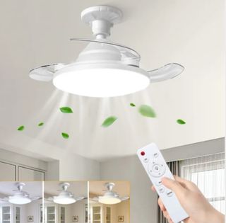 Ventilador techo blanco con luz
(Leroy Merlin)