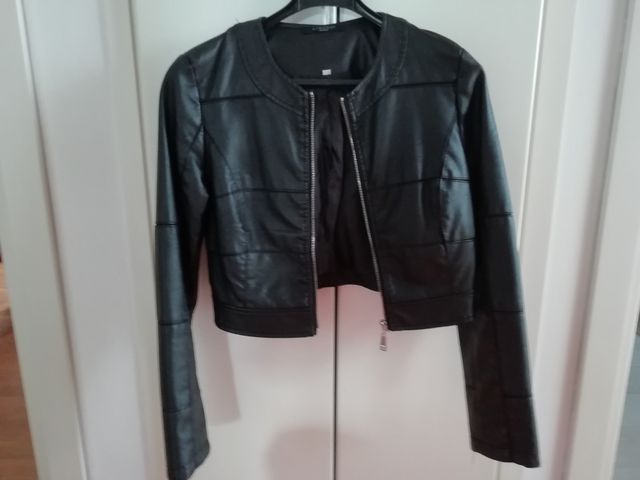 Giubbotto ecopelle nero