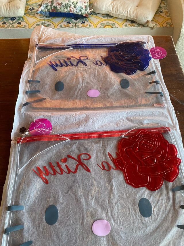 2 Pochette Hello Kitty Trasparenti