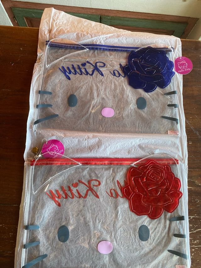 2 Pochette Hello Kitty Trasparenti