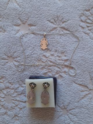 Conjunto pendientes,collar  Plata azab