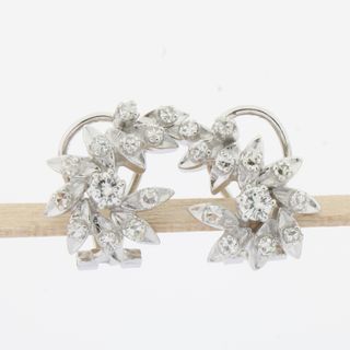 Pendientes vintage oro blanco con brillantes