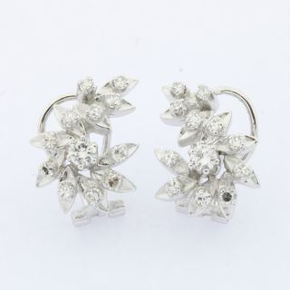 Pendientes vintage oro blanco con brillantes