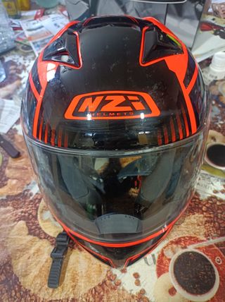 Casco NZI negro-naranja talla S