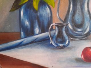 Cuadro óleo: Bodegón azul