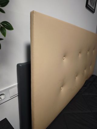 Cabecero cama polipiel beige 90-135cm