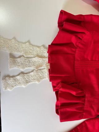 Corpiño rojo fallera niña