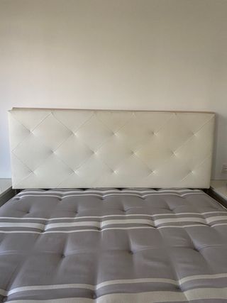 Cabecero cama blanco polipiel