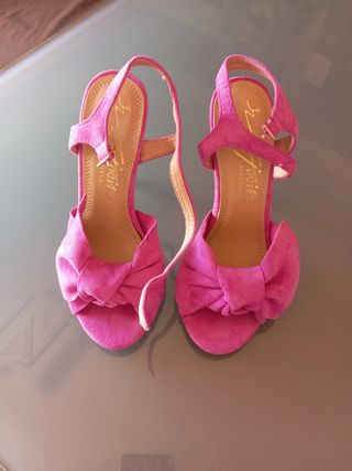 Sandalias tacón color buganvilla nº36