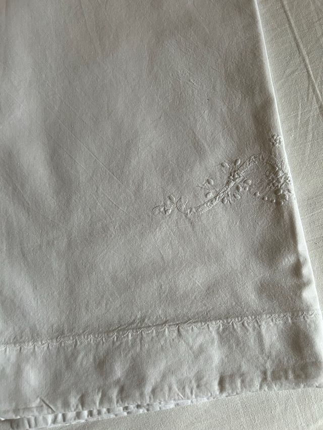 Splendida coppia di federe vintage 100% cotone 