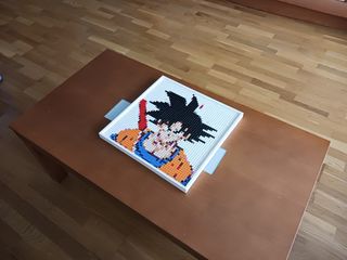 Pixel Art Goku compatible Lego: Cuadro