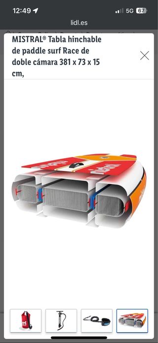 Tabla Paddle Surf Mistral Race hinchable