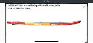 Tabla Paddle Surf Mistral Race hinchable