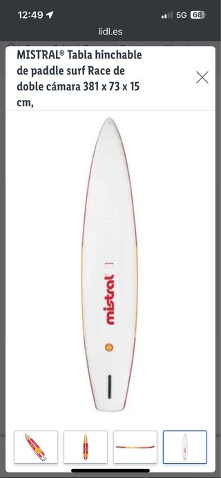 Tabla Paddle Surf Mistral Race hinchable