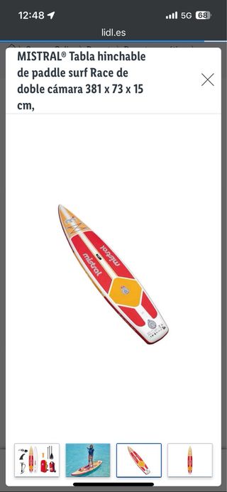 Tabla Paddle Surf Mistral Race hinchable