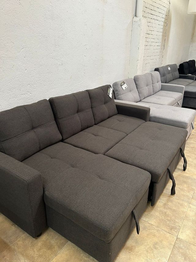 SOFA CHAISELONGUE CAMA TELA ANTIMANCHAS 215cm