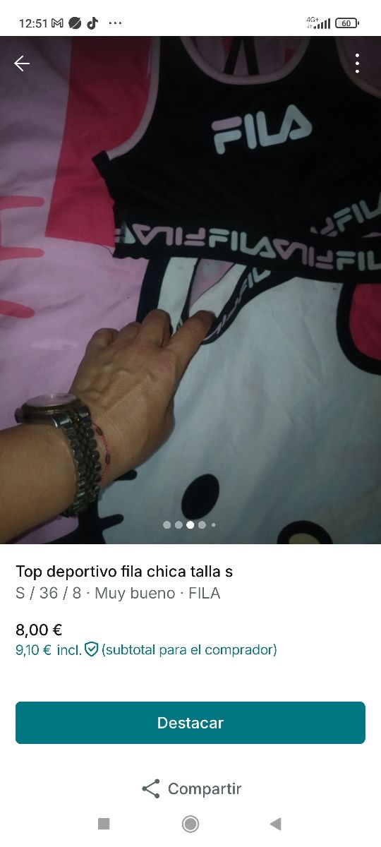 Top y pantalón Fila talla S