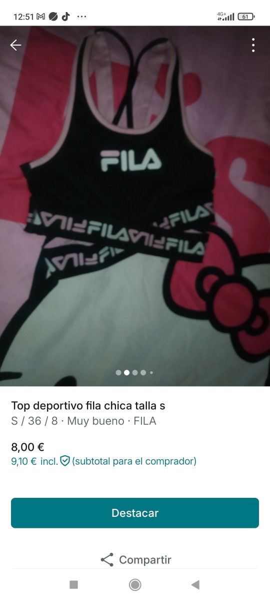 Top y pantalón Fila talla S