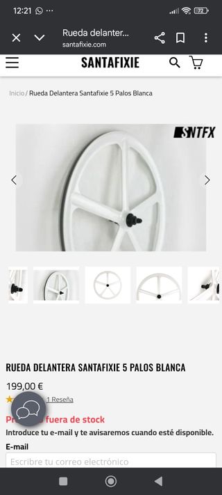 Llanta Delantera 5 aspas Santafixie Blanca 700c