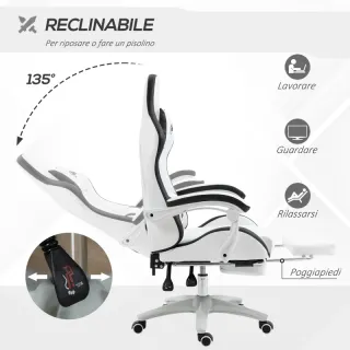 Sedia da Gaming con Altezza Regolabile e Schienale