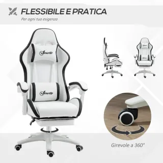 Sedia da Gaming con Altezza Regolabile e Schienale