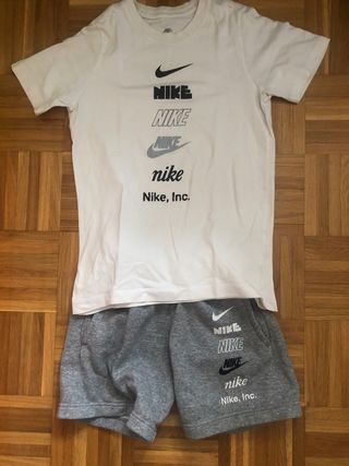 Conjunto Nike blanco y gris