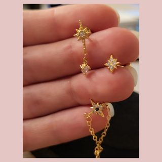 Pendientes estrella 3uds