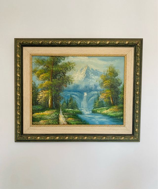 CUADRO AL ÓLEO SOBRE LIENZO PAISAJE FIRMADO