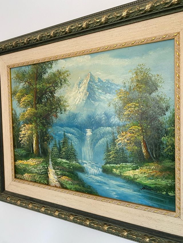 CUADRO AL ÓLEO SOBRE LIENZO PAISAJE FIRMADO