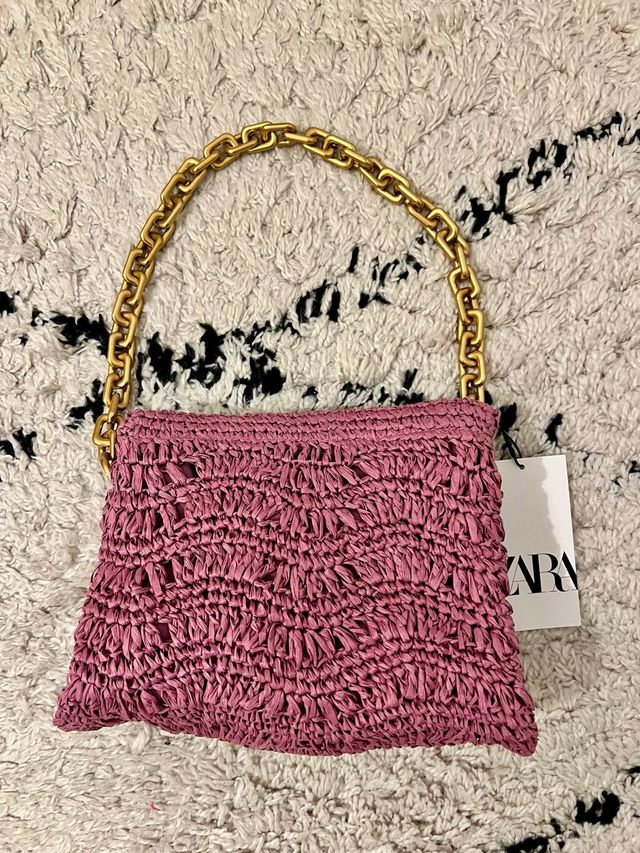 Bolso Zara cadena rosa