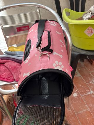 Transportín rosa para mascotas