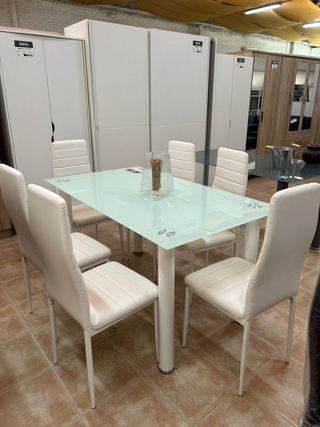 Mesa Comedor 6 Sillas Blancas - Nueva 