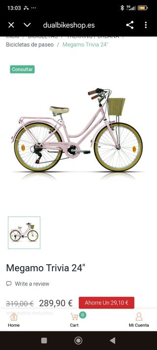 Bicicleta clásica megamo travia 24"