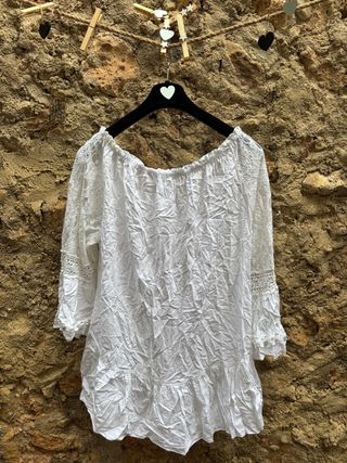 Blusa blanca mujer - Talla única