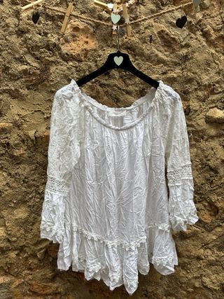 Blusa blanca mujer - Talla única