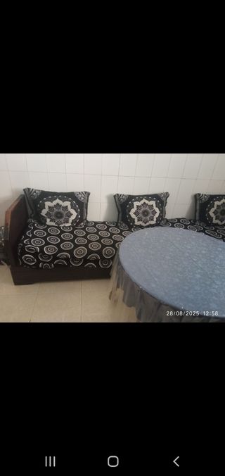 Sofá 2 plazas - Negro y blanco
