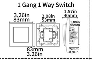 Interruptor y enchufes azules marca Wesa