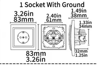 Interruptor y enchufes azules marca Wesa