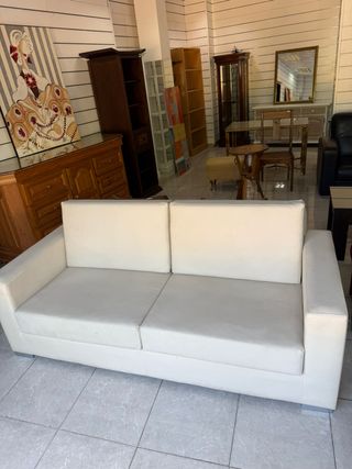 Sofá blanco 2 plazas - Piel sintética