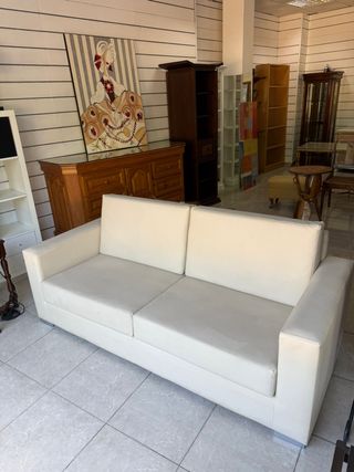 Sofá blanco 2 plazas - Piel sintética