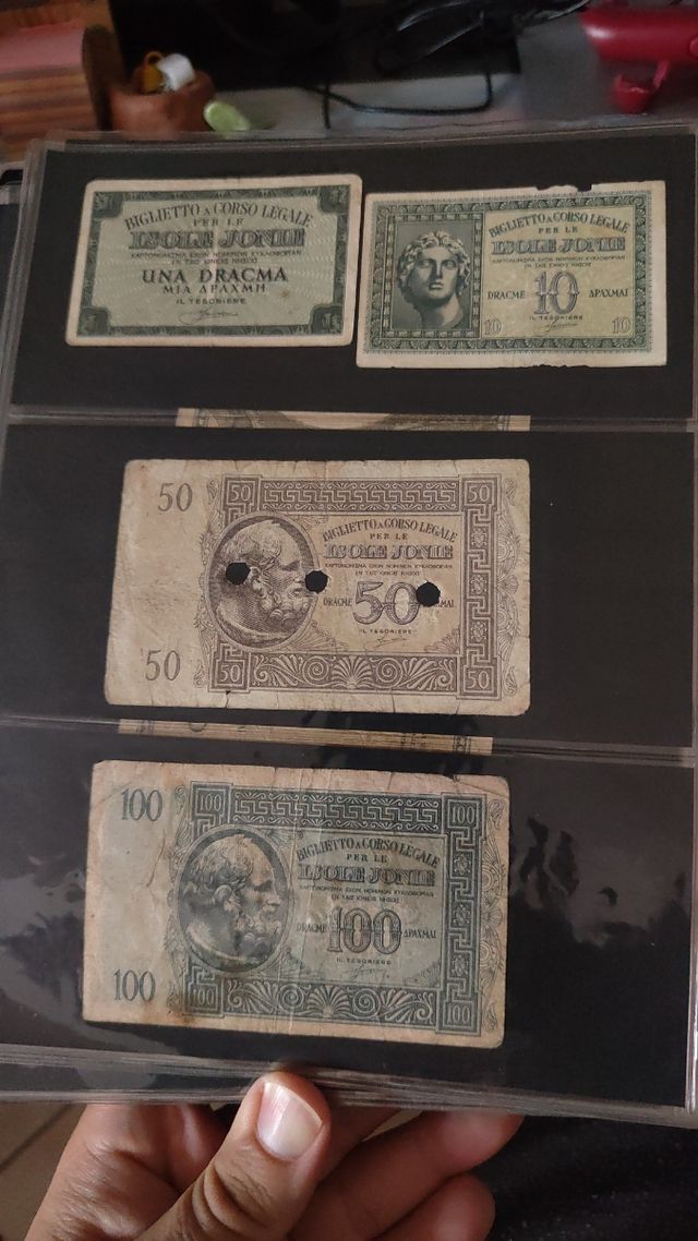 Lotto banconote Italia Occupazione Grecia Jonie