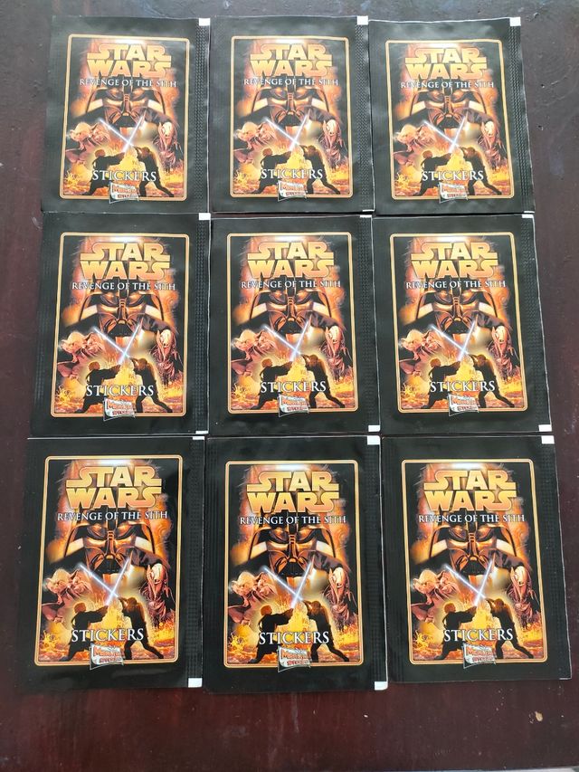 9 sobres cromos Star Wars III Revenge of the Sith.