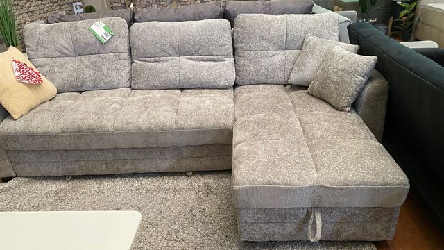 Sofá chaise longue gris