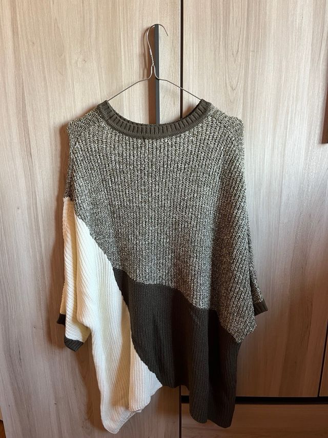 Jersey punto - Verde oliva y blanco