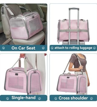 Transportín Mascotas Plegable Petsfit Rosa talla L