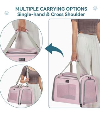 Transportín Mascotas Plegable Petsfit Rosa talla L