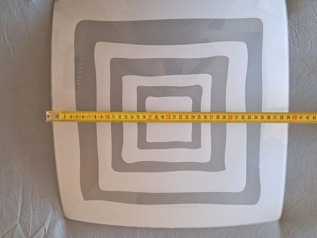 Plafón de cristal 40cm - Gris y blanco